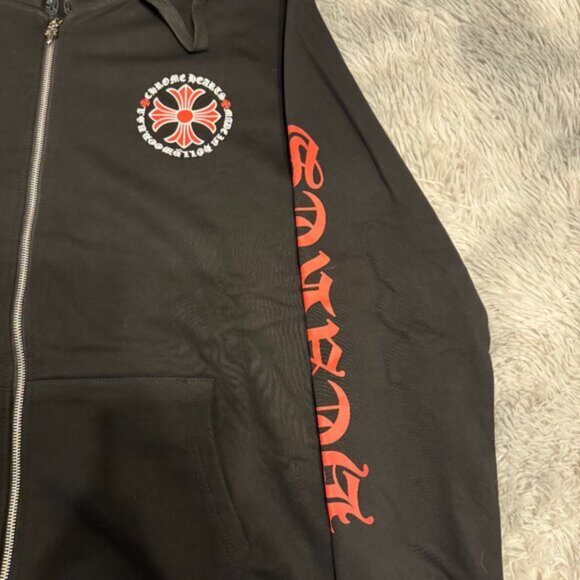 Chrome Hearts Black/ Red Made In Hollywood Zip Up Hoodie Mens Medium or Large - Picture 5 of 7